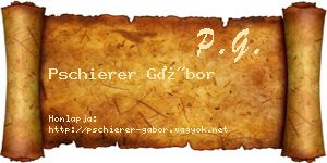 Pschierer Gábor névjegykártya